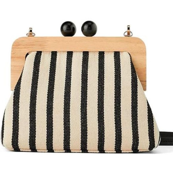 Retro Chic: Canvas ShoulderPpurse - Picture 1 of 6